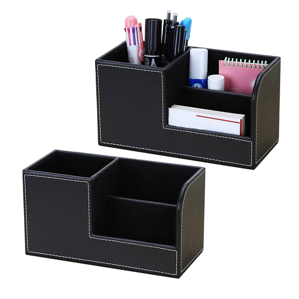 Pots Container Office Stationery Large PU Leather Storage Box Gift ...
