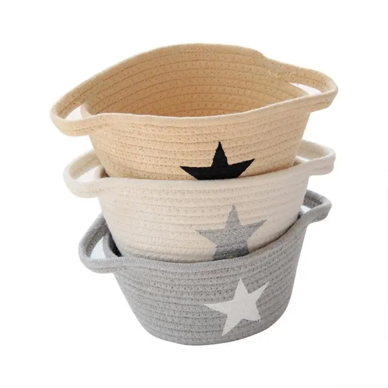

Storage Box storage basket Cotton Thread Weaving Sundries Desktop Cosmetic Book Remote Control Magazine Organizer decoration
