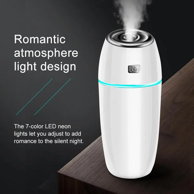 

Cool Mist Humidifier Portable Personal 230ML With 7 Colors LED Night Light With USB Whisper Air Purifier For Home Office Bedroom