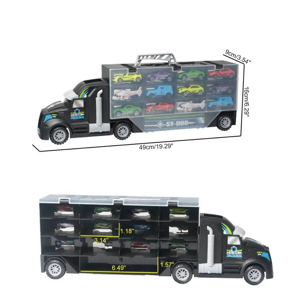 

Aiboduo New Car Toy Plastic P858-a Cargo Truck Car Toy Car Model Boys Gift 13pcs