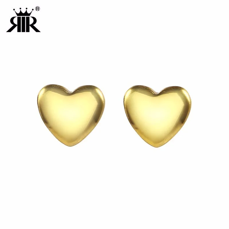 

RIR Stainless Steel Retro Heart Stud Earrings Mini Heart Shape Stud Earrings Modern Jewelry Valentine's Day Gift