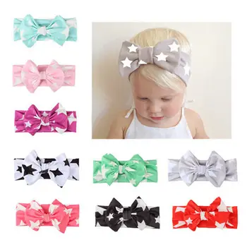 

2018 New Arrival Newborn Infnat Kids Girl Baby Headwear Headband Toddler Star Print Bow Flower Casual Hair Band Accessories