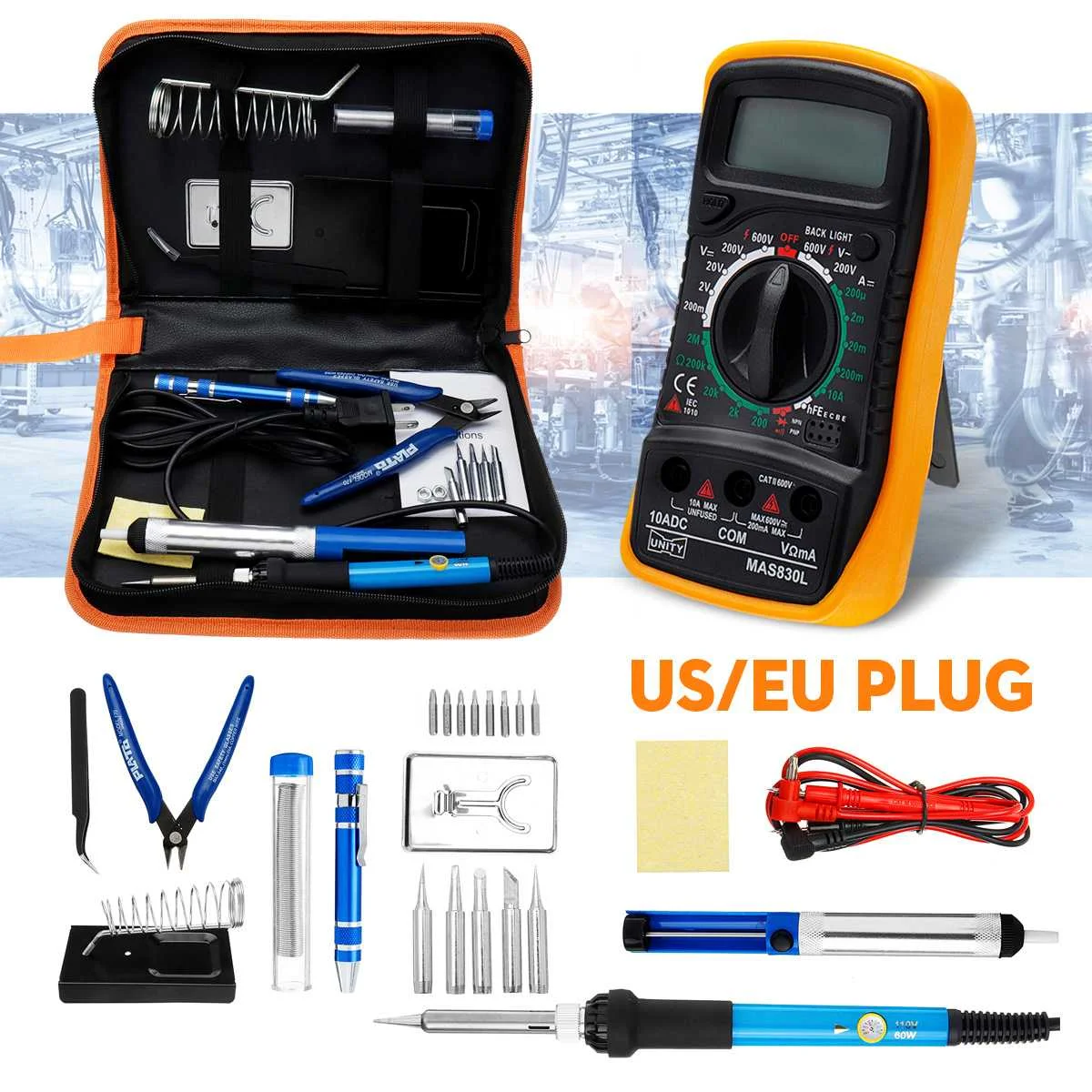 

Electric Soldering Iron Welding 25 In1 60W AC 110V/220V Adjustable Digital Multimeter Tool Kit Long Lasting Electronics Work