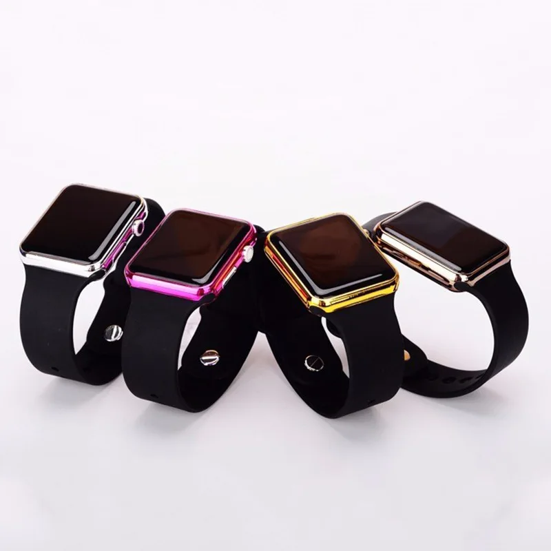 ASAMO Herren Damen Silikon Digital Armbanduhr Uhr LED Quartz Sport Retro  D01081