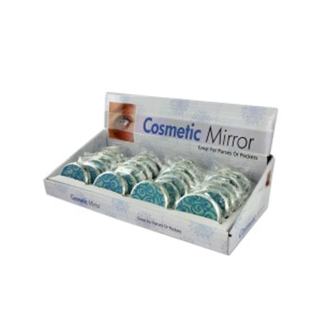 Bulk Buys Glittering compact mirror display Case Of 24in Makeup