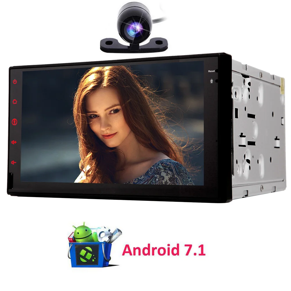 Clearance 2 din auto radio gps android 7.1 Auto Lettore MP5 GPS wifi OCTA core 2GB RAM 32GB ROM telecamera posteriore per visione notturna 2
