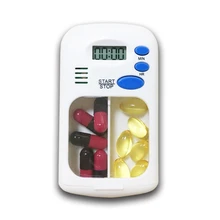 2019 Alarm Clock Reminder Medicine Box Portable Pill Box Mini Pills Organizer Case Intelligent Timing Pillendoos 2 Grids