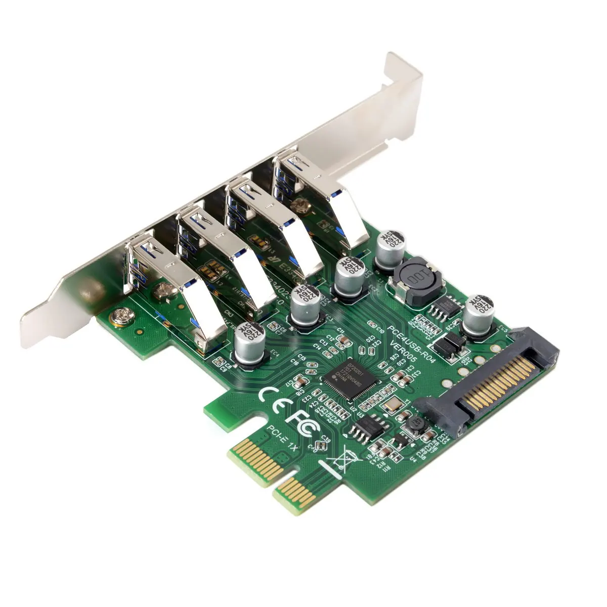 Zihan 5 Гбит/с низкопрофильный 4 портовый PCI E к USB 3 0 концентратор Express адаптер для