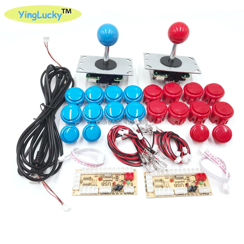 Джойстик sanwa с 2 игроками и аркадными кнопками контроллер сделай сам для Windows Raspberry