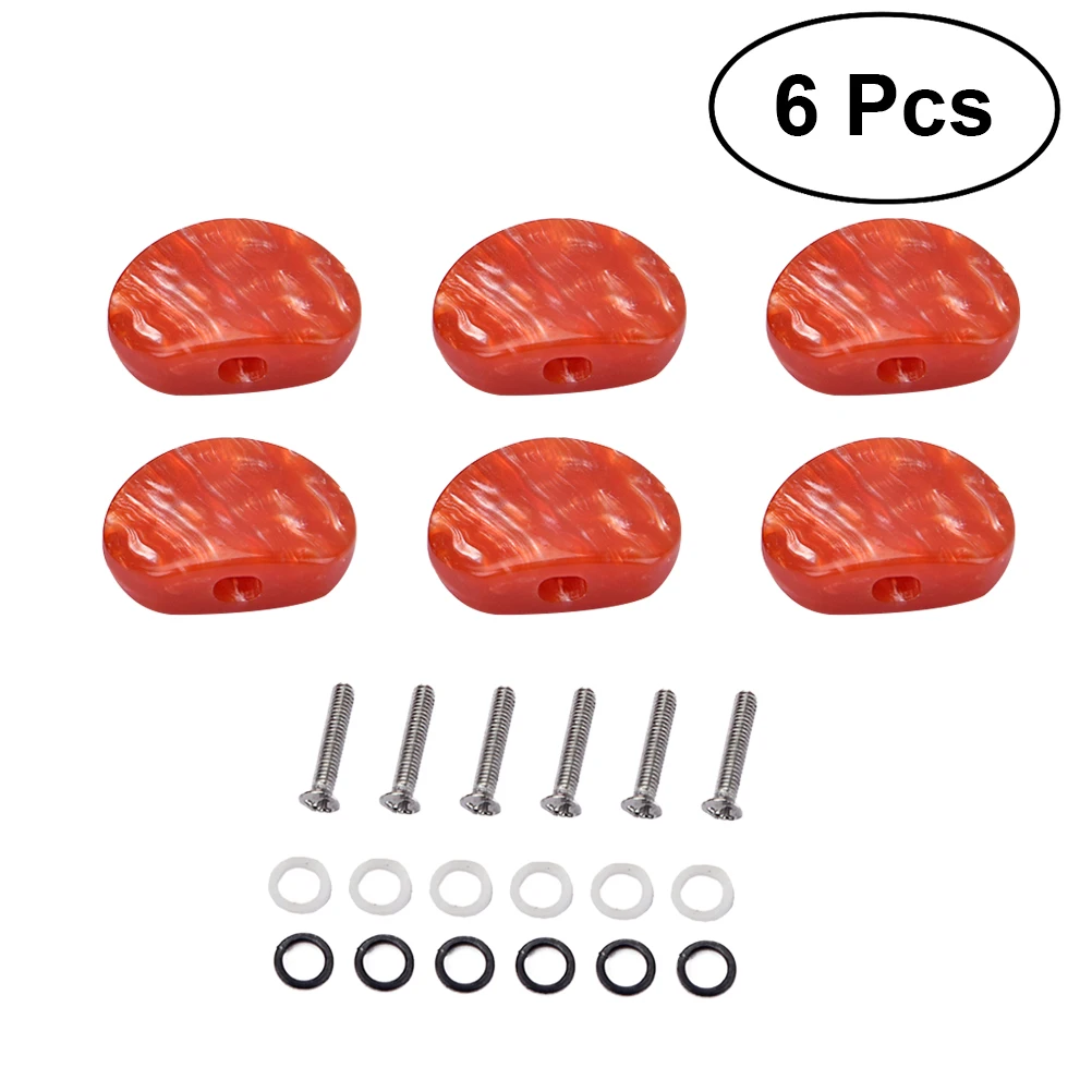 

6 PCS/ Set Vintage Tuners Machine Heads String Tuning Pegs Replacement Acrylic Buttons Keys for Electric Guitar 22.5mm