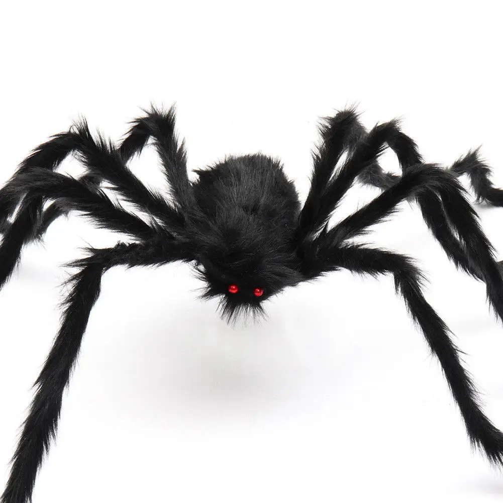 5FT/150cm Hairy Giant Spider Decoration Halloween Prop Haunted House Decor Party Holiday Spider Decorations