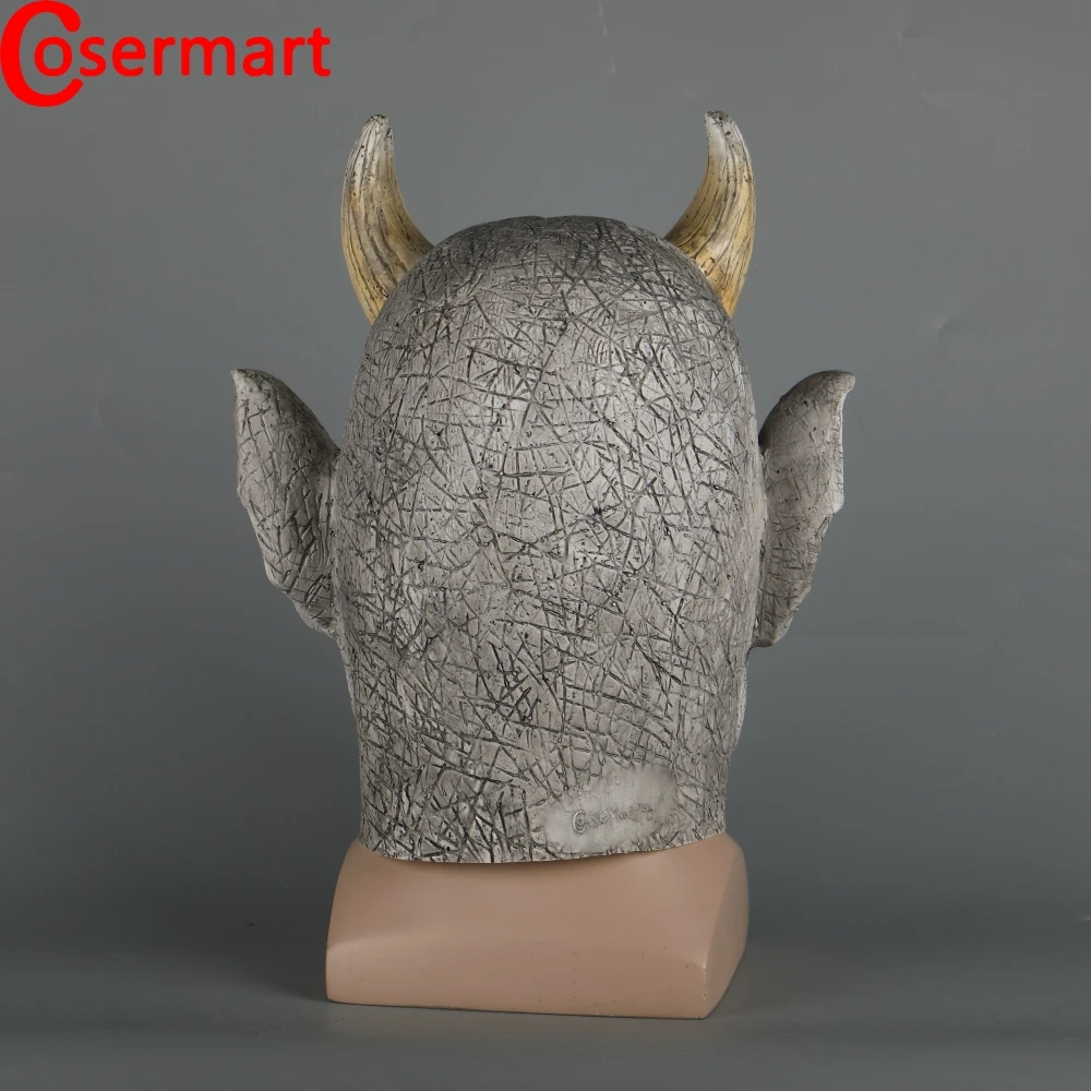 Cosermart страшный демон дьявол Ужасы Хэллоуин Латексная Маска с рогом косплей