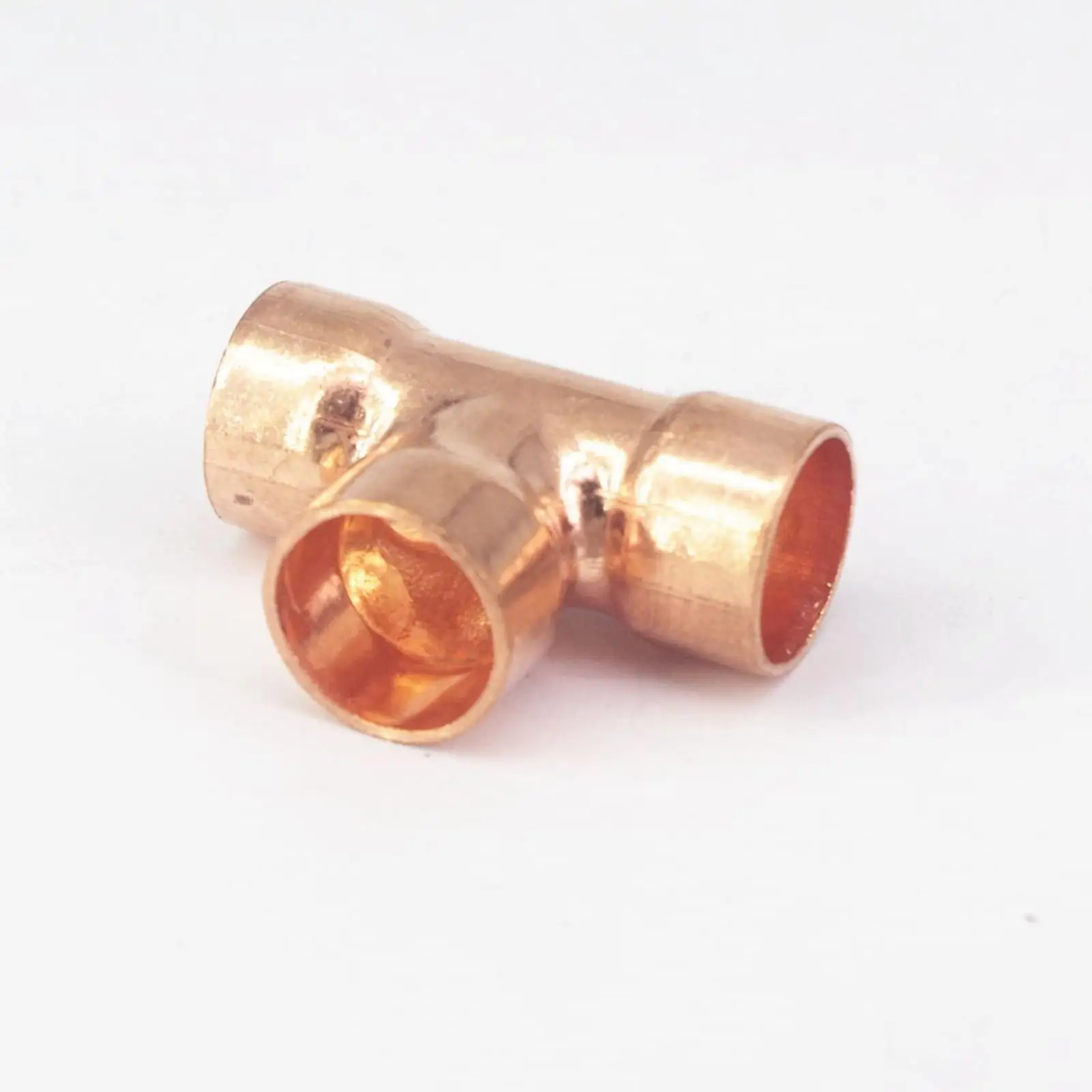 15mm الداخلية ضياء النحاس نهاية تغذية Euqal المحملة 3 طريقة وصلة أنابيب السباكة للغاز المياه النفط سمك الجدار 1mm