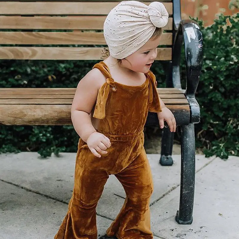 

Pudcoco Girl Pants Pretty Toddler Girl Velvet Bib Pants Overalls Harem Pants Casual Leggings