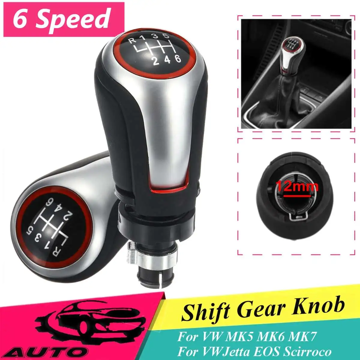 

For VW Golf MK5 MK6 MK7 Jetta EOS Scirroco 1Pcs Gloss Matt Surface 5 6 Speed Manual Car Gear Shift Knob Stick Pen 1K0711113CF