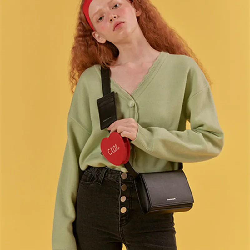 

[Super Seabob] 2019 Woman Personality Special Red Color Many Usage PU Leather Combination Package Messenger Bag All Match LM579