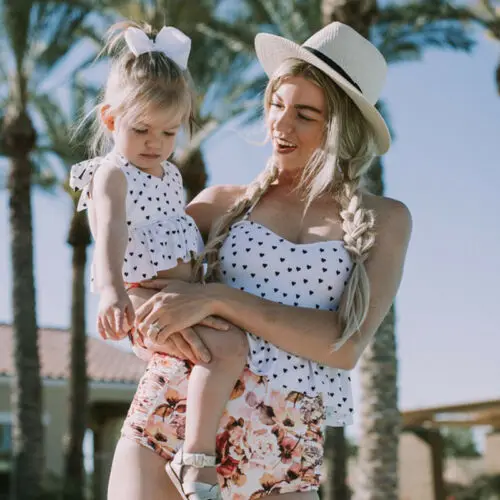 Emmababy мама я семья подходящее бикини комплект для мамы и дочки милые летние