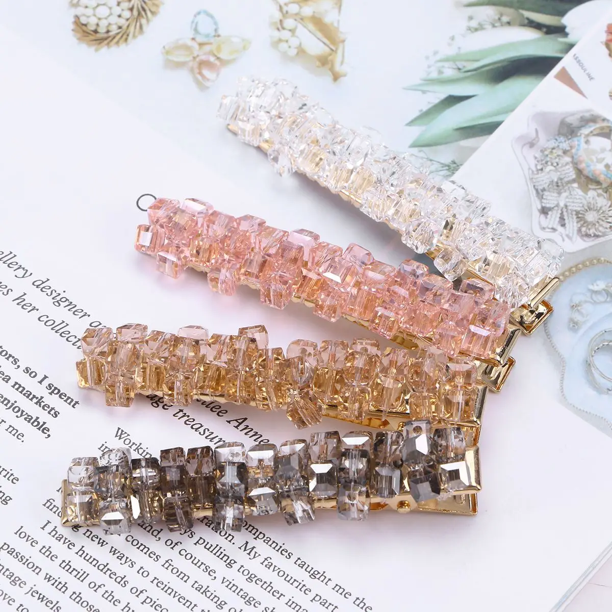 1 шт., стразы, кубические заколки для волос, модные, темпераментные заколки для волос, заколки для волос для женщин и девушек