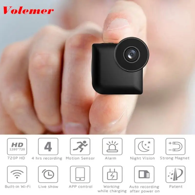 

1set C3 Mini Wireless WiFi IP Camera HD support for 64GB TF cards 720P No Light Night Version Camcorder Camera+32GB TF Card