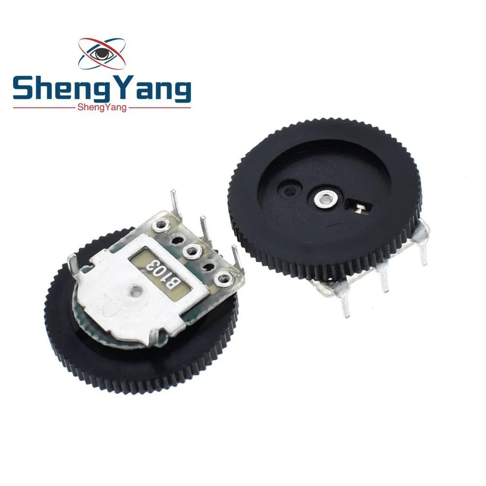 

ShengYang 10 Pcs B103 16x2mm 10K Ohm Double Dial Taper Volume Wheel Duplex Potentiometer Z07 Drop ship