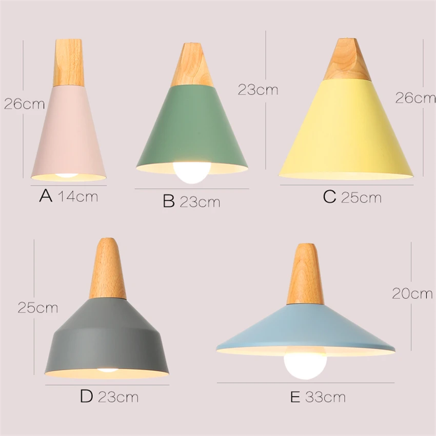 

Modern Macron LED Pendant Light Lighting Restaurant/Bar Wooden Aluminum Shade LED Pendant Lamps Hanging Lamp Fixtures 1-5M Cable