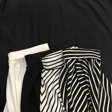 Женская водолазка, футболка в черно-белую полоску, модная повседневная сексуальная тонкая женская Футболка Harajuku с длинным рукавом, винтажная Корейская одежда