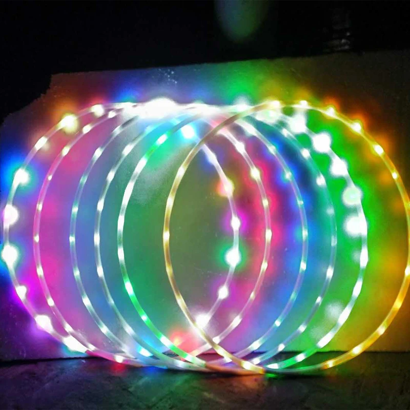 Online LED Bunte Fitness Kreis Darstellende kunst Bauch Fett Verlust Licht Fitness Crossfit Faltbare Sport Hoop Gym Fitness Ausrüstungen