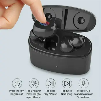 

T6 Stereo Earphone Bass In-Ear Headset Wireless Bluetooth 5.0 Earbuds Headset TWS Waterproof IPX5 In-Ear Earphones