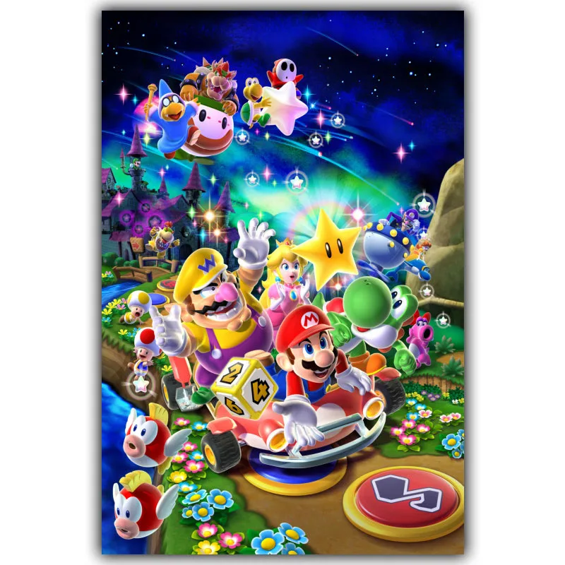 

Super Mario Bros Game Hot Artistic Silk Fabric Poster Print Picture Home Decor