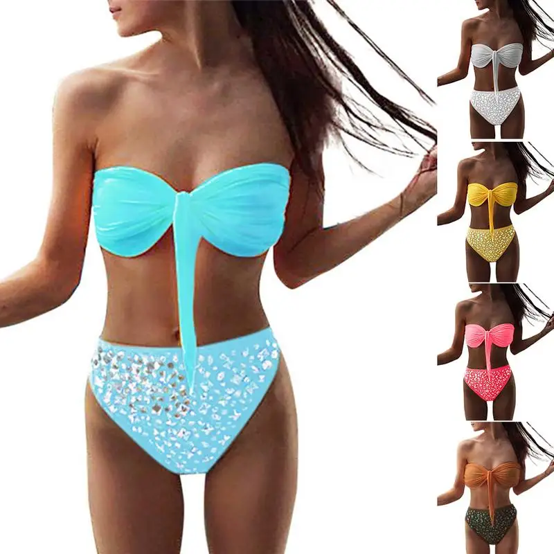strapless 2 piece bathing suits