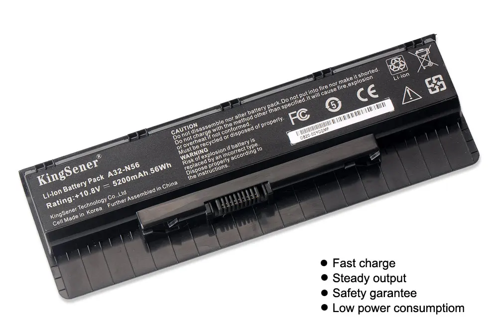 10,8 V 5200 mAh Corea celular nuevo A32-N56 batería para ASUS N46 N46V N46VJ N46VM N46VZ N56 N56V N56VJ N56VM n76 N76VZ A31-N56 A33-N56 - 3
