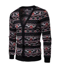 Мужской повседневный зимний теплый уплотненный пуловер свитер вязаная одежда свитера с принтом Повседневная модная новинка