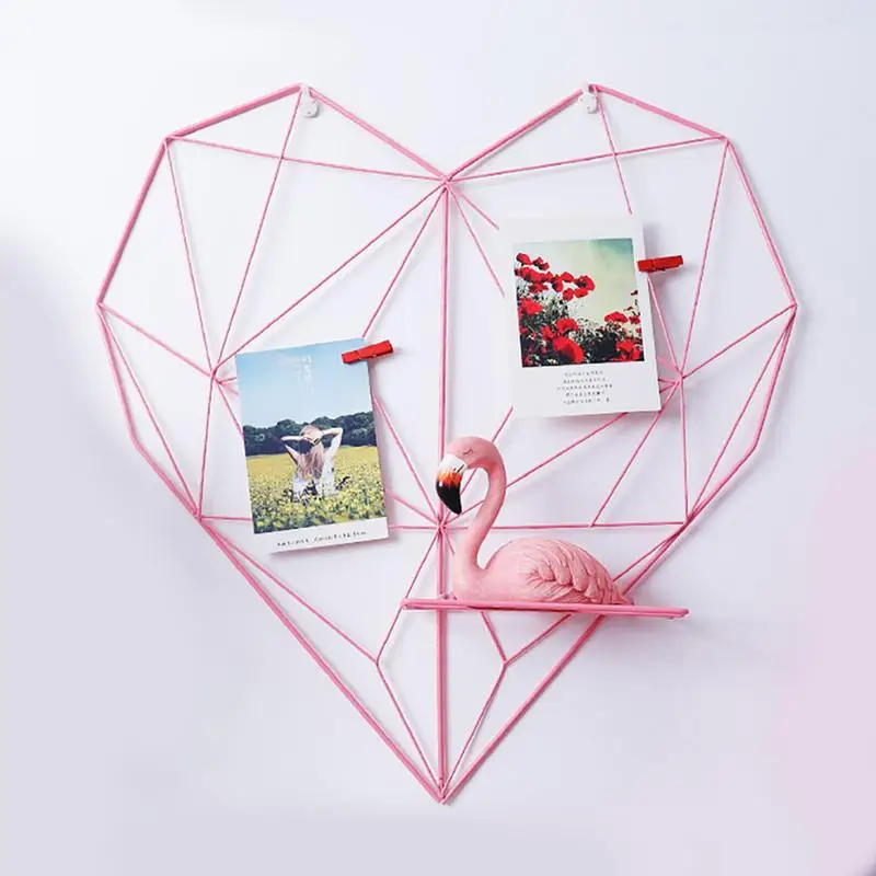 تخزين الرف الإبداعية الحديد الفن خشبية الرجعية جدار خزانة مجلس الوزراء الباب على شكل قلب تخزين الرف المنظم الديكور الدعامة