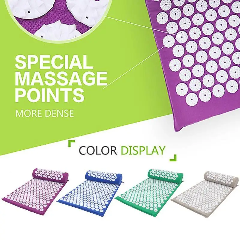 Relieve Back Body Pain Massager Cushion Spike Mat Acupuncture Massage Yoga Mat with Pillow Relieve Back Body Pain Massager Cushion Spike Mat Acupuncture Massage Yoga Mat with Pillow