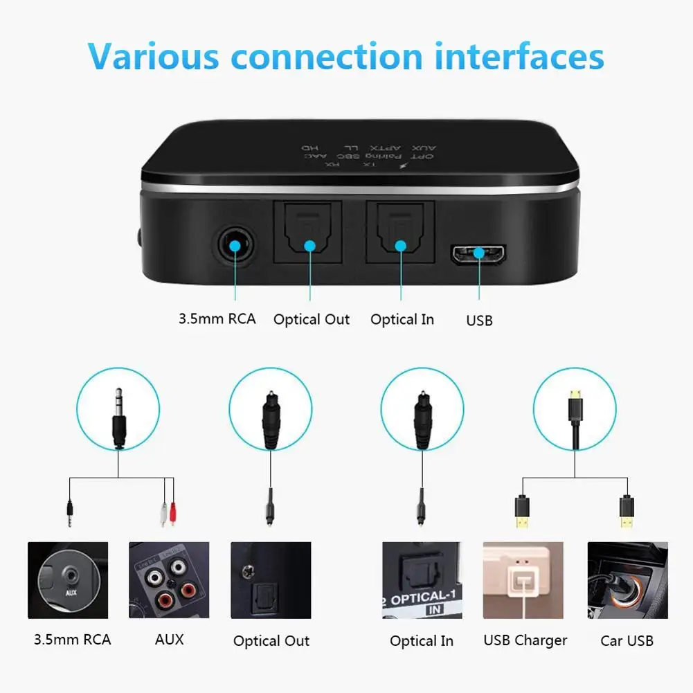 

B23 Bluetooth 5.0 Adapter Bluetooth Receiver BT5.0 Transmitter Reciver 2-in-1 Adapter B23 Bluetooth Audio Adapter For Smart TV