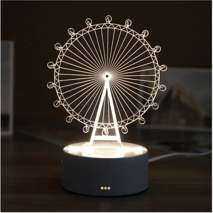 3D смоляный ночной Светильник Светодиодный настольный светильник милый медведь любовь замок Настольный светильник ABS+ Смола мульти-дизайн подарочная лампа для детской спальни