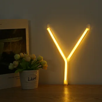 

Led Neon Night Light Sign 26 Letters Shape Aa Battery Powered Diy Light For Decorate Room Neon Light Home Party Club Bar