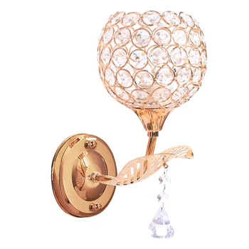 

Modern Led Crystal Wall Lamp Sconce Light Bulb Bedroom Bedside Hallway Lighting