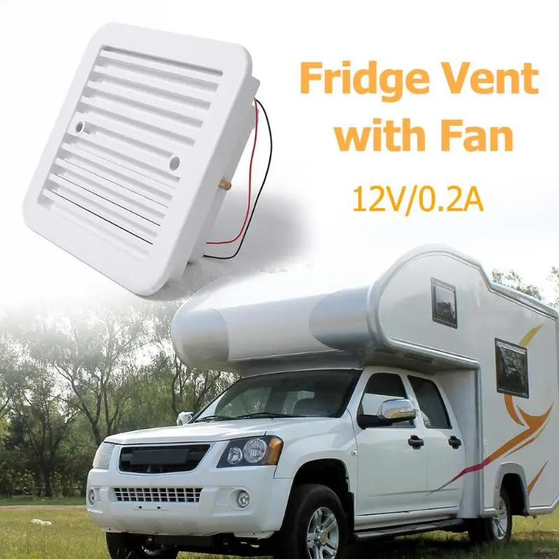 

12V Fridge Vent with Fan for RV Trailer Caravan Side Air Ventilation White
