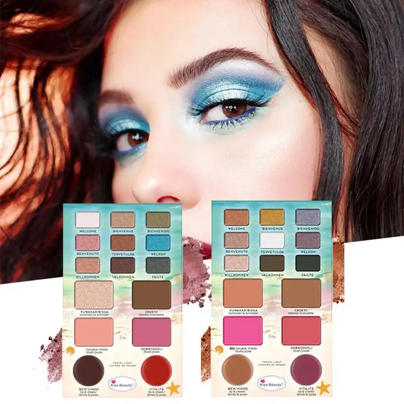

KISS BEAUTY Makeup Palette Matte Eyeshadow Palette Earth Peach Nude Makeup Lipsticks Pallete Lazy Population Red Suit Beginner