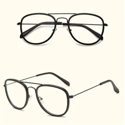 Прозрачный металлические очки оправа для очков очки для студентов женские Ретро Большой очки прозрачные очки линзы