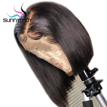 

Sunnymay 13x4 Bob Lace Front Wigs With Baby Hair 150% Straight Lace Front Human Hair Wigs Remy Wigs Short Bob Wigs Pre Plucked