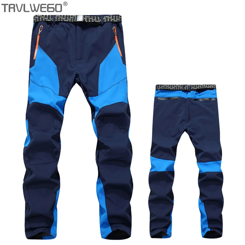 TRVLWEGO de invierno de los hombres de Camping al aire libre pantalones de Trekking senderismo escalada suave de lana deportes caza pantalones empalme color TRVLWEGO de invierno de los hombres de Camping al aire libre pantalones de Trekking senderismo escalada suave de lana deportes caza pantalones empalme color