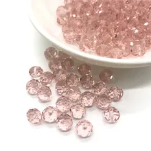 Cuentas de vidrio espaciador suelto redondas para la fabricación de joyas, abalorios circulares de Austria facetados de 4x6mm/6X8mm, venta al por mayor #09