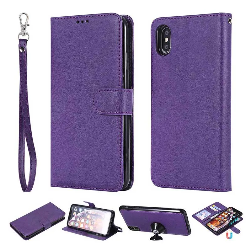 KEFO For Iphone XS Max Case Leather 2 in 1 Magnetic Detachable Flip Cover 5S SE 6S 7 8 Plus X 10 XR Card Slots Coque | Мобильные