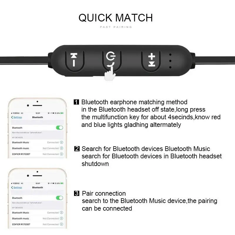 Xt11 Магнитная музыка Bluetooth 4 2 наушники Спорт бег Беспроводная гарнитура с зарядным