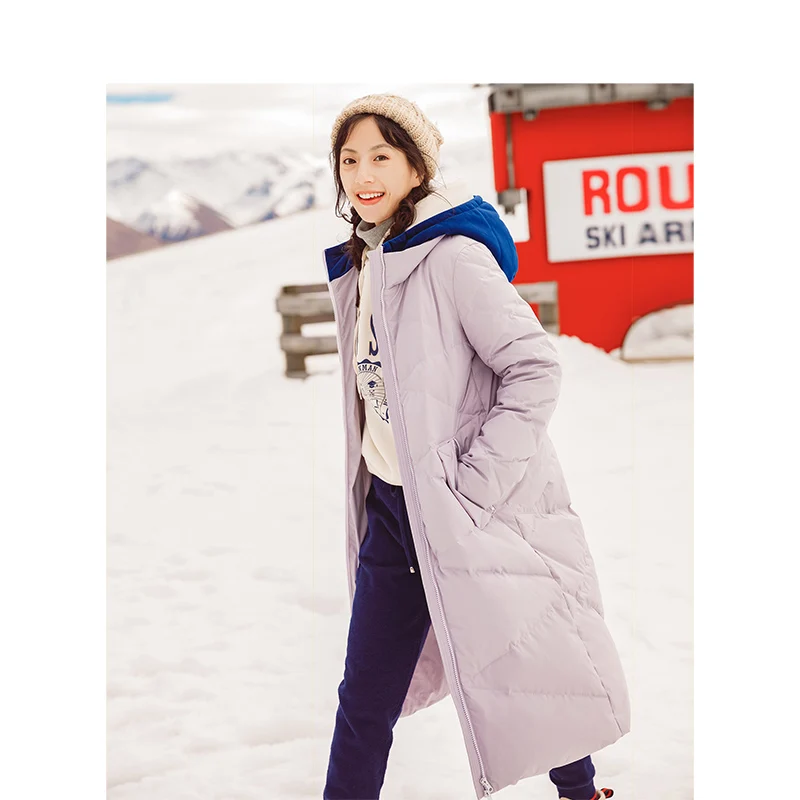 INMAN 2018 Winter New Arrival Hood Warm Winter Protection Artistic Korean Style Long Women Down Coat