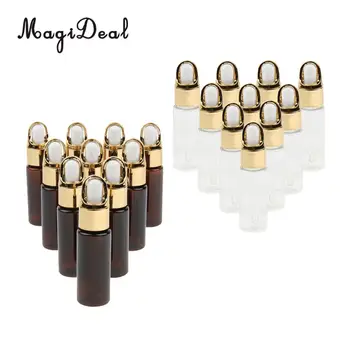 

10pcs Refillable Empty Glass Plastic Essential Oils Eye Dropper Bottles 20ml