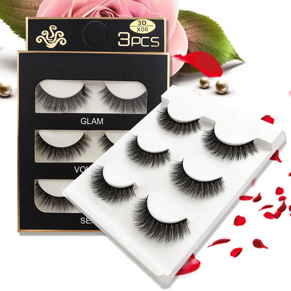 

3 pairs Natural False Eyelashes Fake Lashes Long Makeup 3D Lashes Eyelash Extension Eyelashes For Makeup Beauty