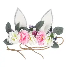 1 шт женщины дети девушки цветочный головной убор Кролик цветок уха повязка с кроликом головной убор